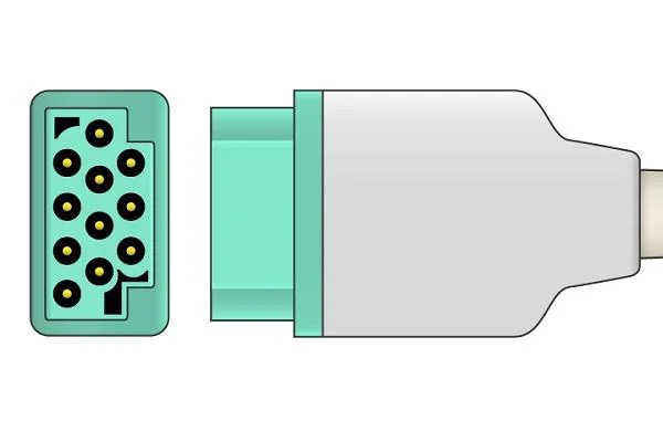 GE-Marquette streepje-1000 10-lood electrocardiogramkabel Uit één stuk
