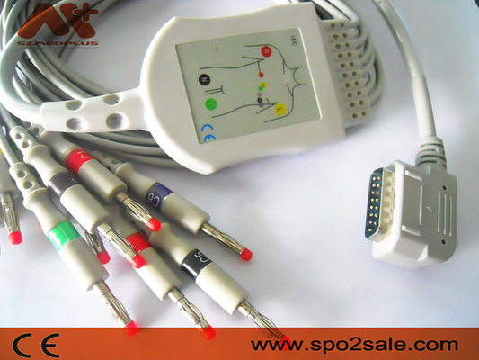 Het Kenzcompatibele systeem direct-verbindt electrocardiogramkabel - K131 voor Kanz 108, 109, 110, 1210, 1211, 601, Cardico 302