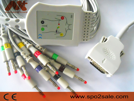 Direct verbind de Kabel van electrocardiogramkabel 9293-021-50 Mortara Ecg voor ELI 100, ELI 200, ELI 50