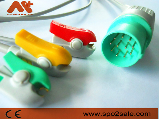Nihon Kohden 11 Pin Compatible 3 Loodklem direct-verbindt ECG-Kabel