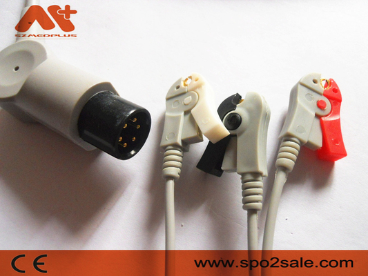 Szmedplusaami ECG Kabels en Leadwires 6 Speld 3 de Kabeltpu AHA Klem van Loodecg