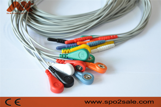 De medische Kabel DIN 1,5 Holter ECG Leadwire van 10 Loodecg voor Holer-Registreertoestel