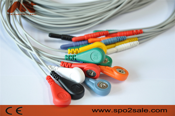 De medische Kabel DIN 1,5 Holter ECG Leadwire van 10 Loodecg voor Holer-Registreertoestel