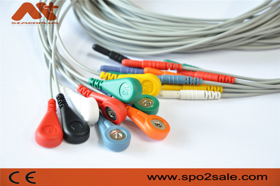 De medische Kabel DIN 1,5 Holter ECG Leadwire van 10 Loodecg voor Holer-Registreertoestel