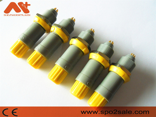 (G51MC7-P08LFD0-0040) 1P-trekkrachtduw 8 speld plastic contactdoos, Grey Shell, Gele, dubbele sleutel 60