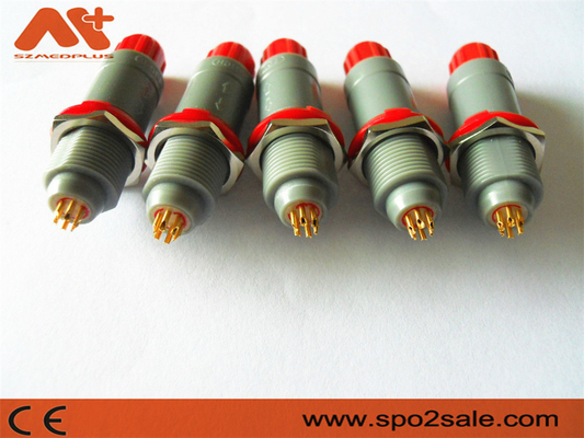 1P Pull Push 6 Pin Plastic Connector, Grijze Schelp, Rood, Dual 60 Sleutel voor Medische Applicatie