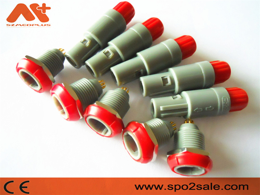 1P Pull Push 6 Pin Plastic Connector, Grijze Schelp, Rood, Dual 60 Sleutel voor Medische Applicatie