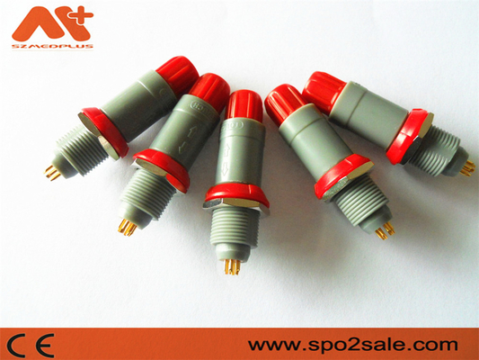 1P Pull Push 6 Pin Plastic Connector, Grijze Schelp, Rood, Dual 60 Sleutel voor Medische Applicatie