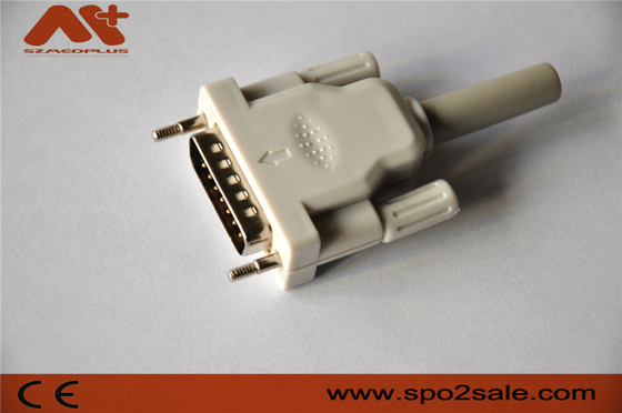 Kabel van het het loodelectrocardiogram van de electrocardiogramschakelaar de compatibele Bionet/Edan/Schiller 15pin 10 met Grijze kleur