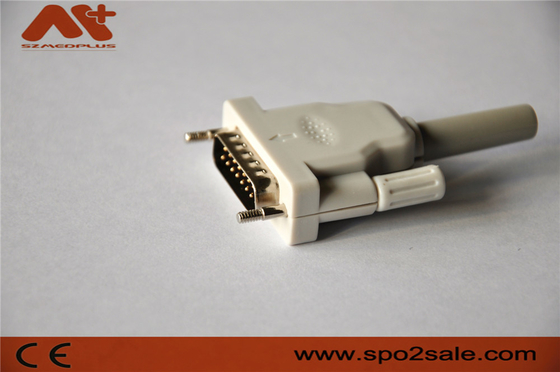 Kabel van het het loodelectrocardiogram van de electrocardiogramschakelaar de compatibele Bionet/Edan/Schiller 15pin 10 met Grijze kleur