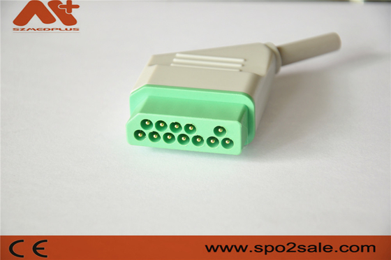 EKG-connector voor Nihon Kohden Patiënt Monitor, groen, Nylon Adapter, 12 pin