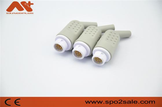 12 pin ECG-connector voor Mindray/Newtech/HP patiëntmonitor, nylon adapter, vergulde koperen pinnen