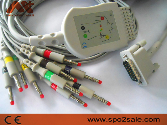 De Kabel van TPU Philips ECG voor M2461A, M3702C, 989803107711, 989803175901