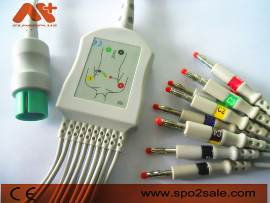 Spacelabs Compatibele verbindt Direct electrocardiogramkabel voor Spacelabs 90367, 90369, 90496, 91496, Ultraview