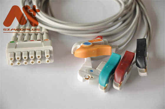 GE Marquette 	De Telemetrie Leadwire 421932-001 van Holter Cable ECG 6 Loodklem