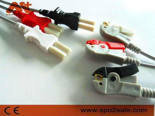 Spacelabscompatibel systeem 3 loodklem ECG Leadwire - 700-0006-00