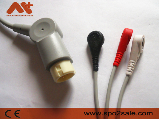 Philips Compatible 3 Lood Onverwachte Ééndelige ECG Geduldige Kabel - M1972A