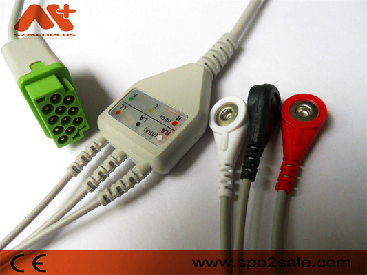 GE-Gezondheidszorg > Marquette Compatible 3 Onverwacht Lood direct-verbinden ECG-Kabel - 2001292-001