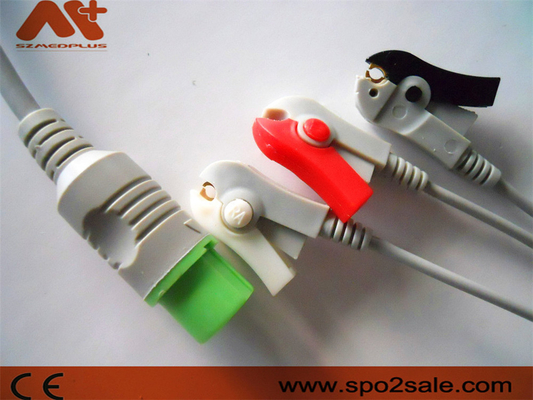 Direct-verbindt de Compatibele 3 Loodklem van Fukudadenshi ECG-Kabel voor Dynascope ds-5100, ds-5100E, ds-5300W, ds-5400, ds-7001