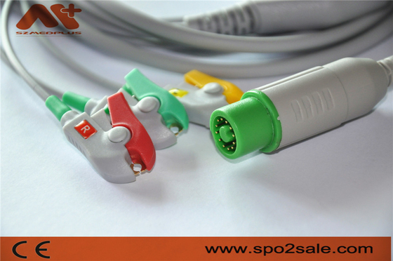 Direct-verbindt de Compatibele 3 Loodklem van Fukudadenshi ECG-Kabel voor Dynascope ds-5100, ds-5100E, ds-5300W, ds-5400, ds-7001
