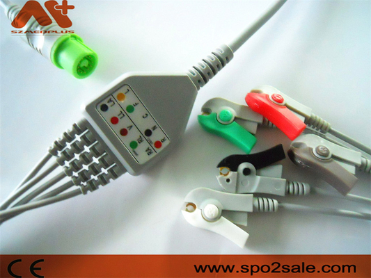 Direct-verbindt de Compatibele 5 Loodklem van Fukudadenshi ECG-Kabel voor Dynascope ds-5100, ds-5100E, ds-5300W, ds-5400, ds-7001
