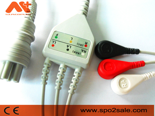 Omron > Colin BP-88S, BP-S510, M9500, Pers Mate Advantage Compatible 3 Lood direct-verbinden ECG-Kabel