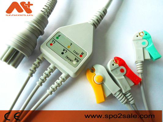 Omron > Colin BP-88S, BP-S510, M9500, Pers Mate Advantage Compatible 3 Loodklem direct-verbinden ECG-Kabel