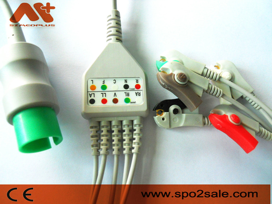 Klem van Spacelabs direct-verbindt de Compatibele 5 Lood ECG-Kabel