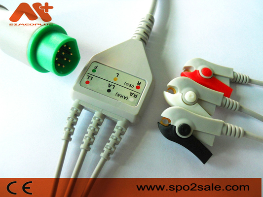 CFS 3 Hoofd Geduldige Monitorkabels 10 Pin Siemens Ecg Cable