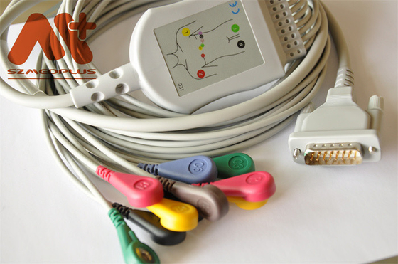 de medische TPU-Kabel van het Elektrodenlood voor de Elektrocardiograaf van Mindray R12