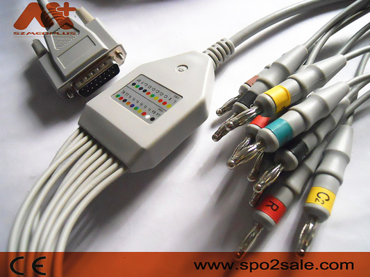 De Kabel ECG101 101G 300G 9803G 3010 3030 6010 1210 1216 van het Biocareelectrocardiogram